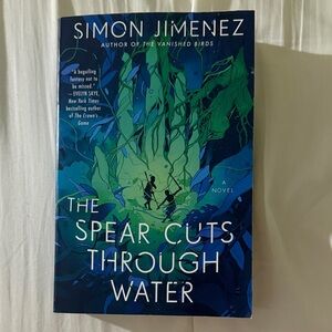 The spear cuts through the water book